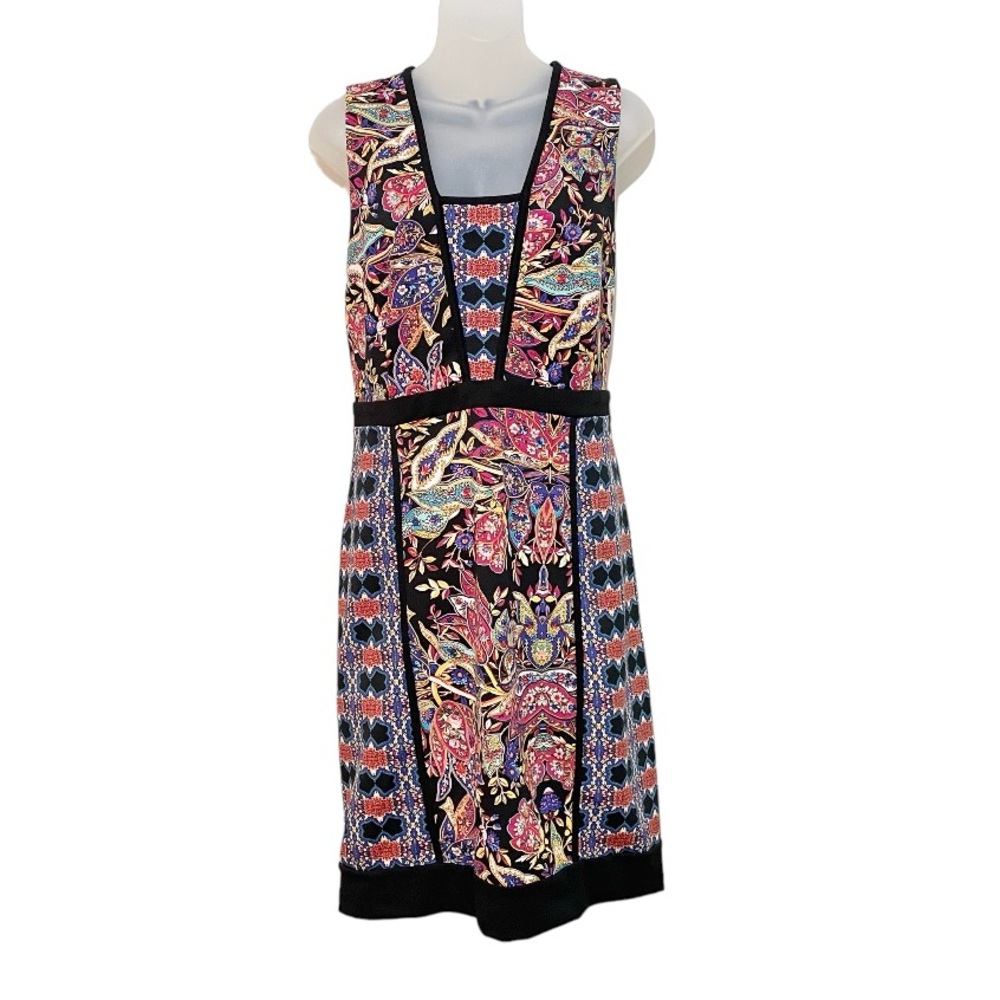 Nicole by Nicole Miller Multicolor Patterned Midi Dress